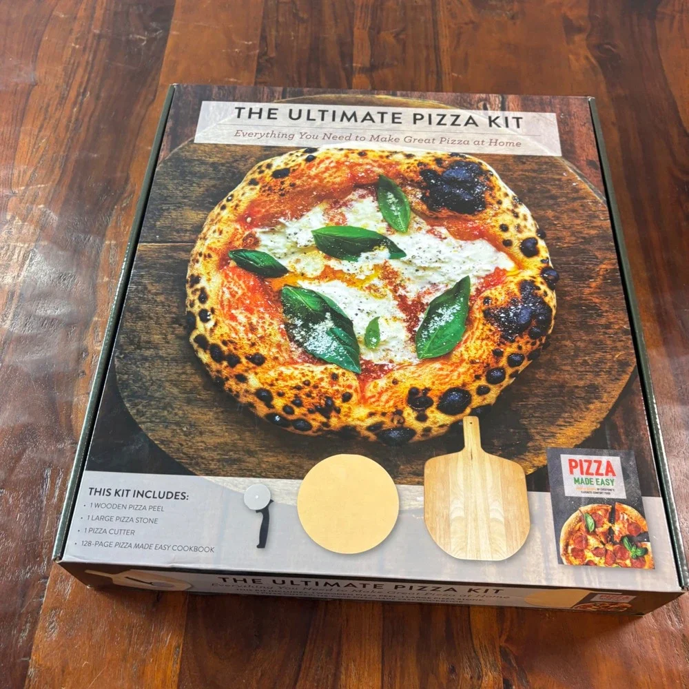 The Ultimate Pizza Kit Appleseed Press Stone Peel Cutter Cookbook New Boxed
